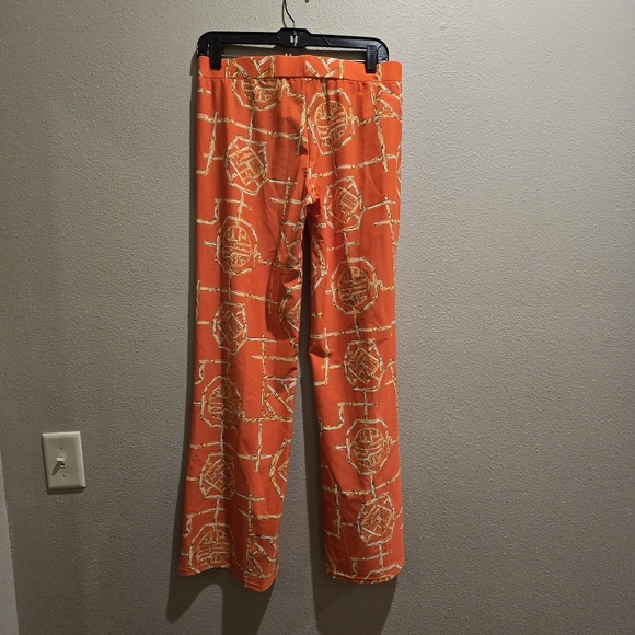 Jude Connally Orange Gold Bamboo Lattice Pull-On Soft Stretch Pant Size S NWOT - Picture 3 of 3